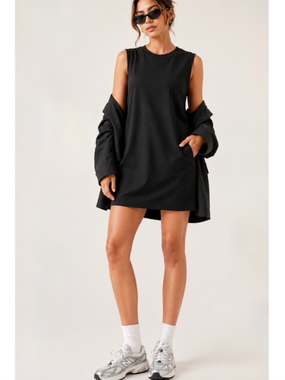 NWT Athleta Seasoft Tank Dress, Black
